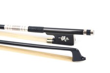 Violin Bow 4/4 Full Size Carbon Fiber Black Flower Inlay Well Balance