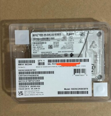 NEW Intel D3-S4510 SSD 3.84TB NVMe U.2 3D TLC Solid State Drive SSDSC2KB038T8