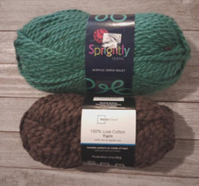 lot yarn lux bulky crochet knit #6 2 skeins caribbean  brown