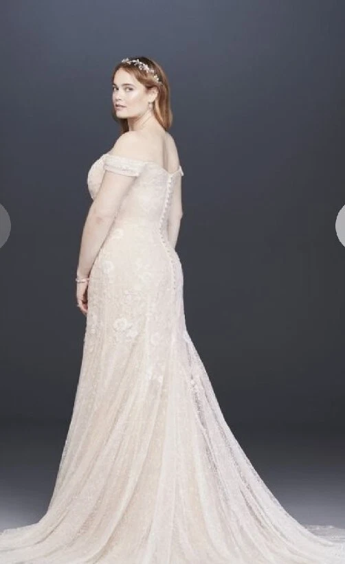 David's Bridal Melissa Sweet SIZE 24W Wedding Dress Layered Lace Ivy MS251196 - Image 3 of 4