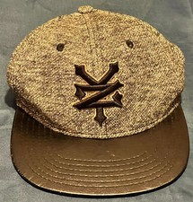 Zoo York Black Leather Brim Gray Snapback Hat OSFM One Size Fits Most New York
