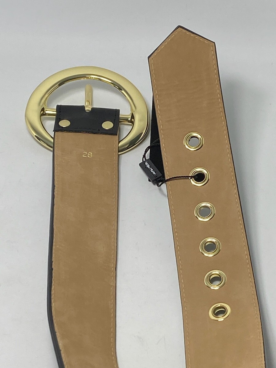 Sergio Hudson Black Signature Buckle Leather Belt Size 28 | eBay display picture 2