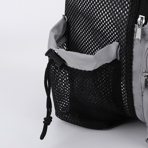 Sports Backpacks Drawstring Basketball Bag Thickened Mesh for Training (Grey) - Picture 5 of 7