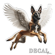 Belgian Malinois Winged Angel Vinyl Decal Sticker Indoor Outdoor 4 Sizes