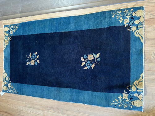 Antique Hand Made Peking Chinese Rug 3x6ft from Ca 1890 - Picture 2 of 9