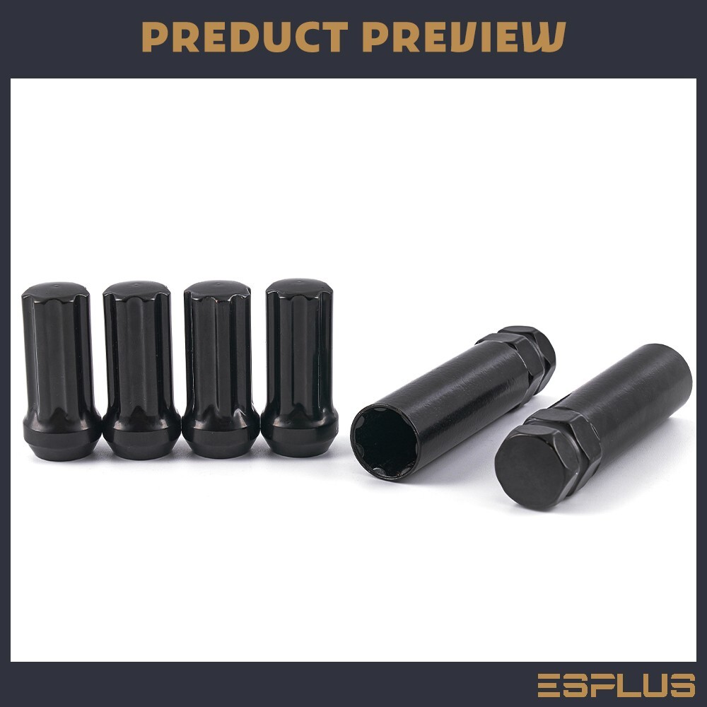 Clé à Écrous De Roue 7 Canelures Noir Chrome - 16.5mm Pour Jantes - X AUTOHAUX (2 Pièces)