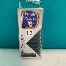 12 pack Private Reserve Fountain Pen Ink Cartridges - Velvet black
