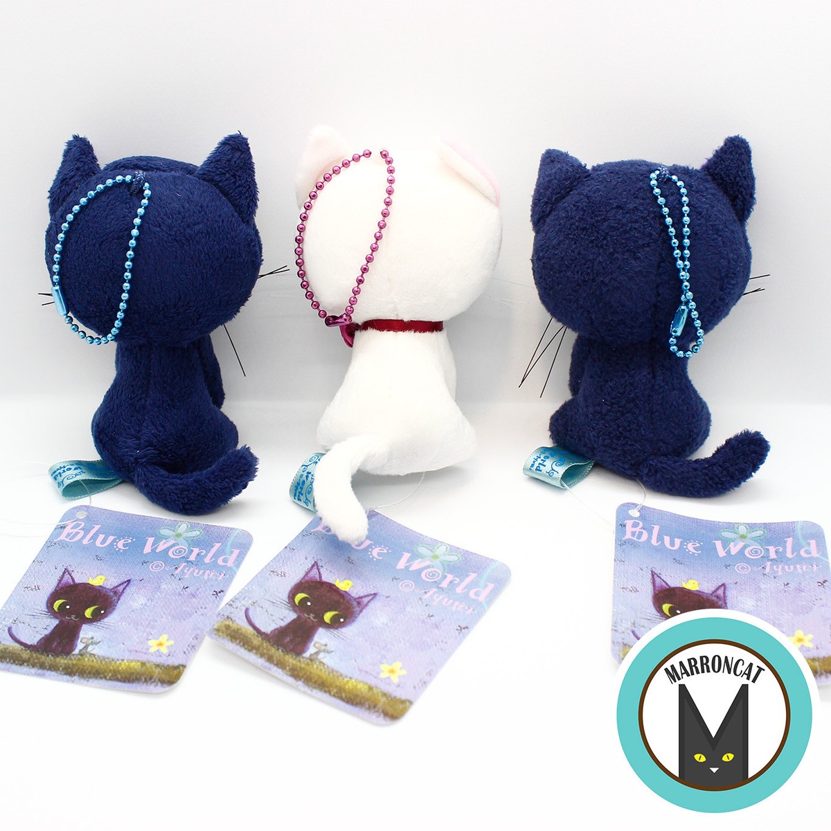 Japan Imported Designer Cat Blue World Ayumi Mascot Plush Keychain