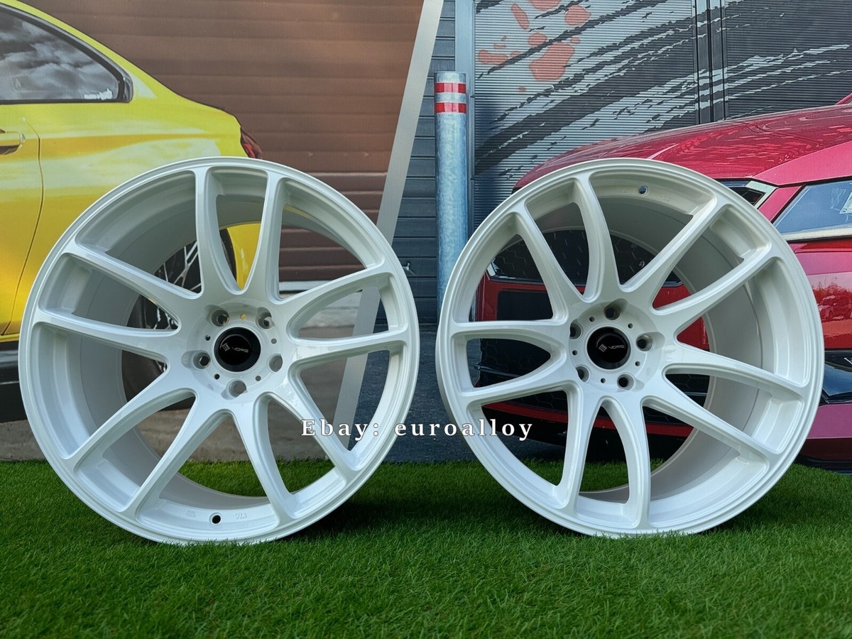 ワーモスカスタムショップ ホワイト 4 x 19 Inch 5x114.3 VORS TR04 Style White JDM Wheels: Fits For