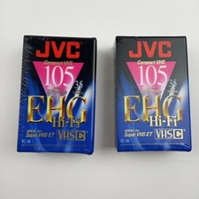 2 JVC EHG Hi-Fi 105 Min. EP Mode Compact VHS C TC-35 Brand New Sealed