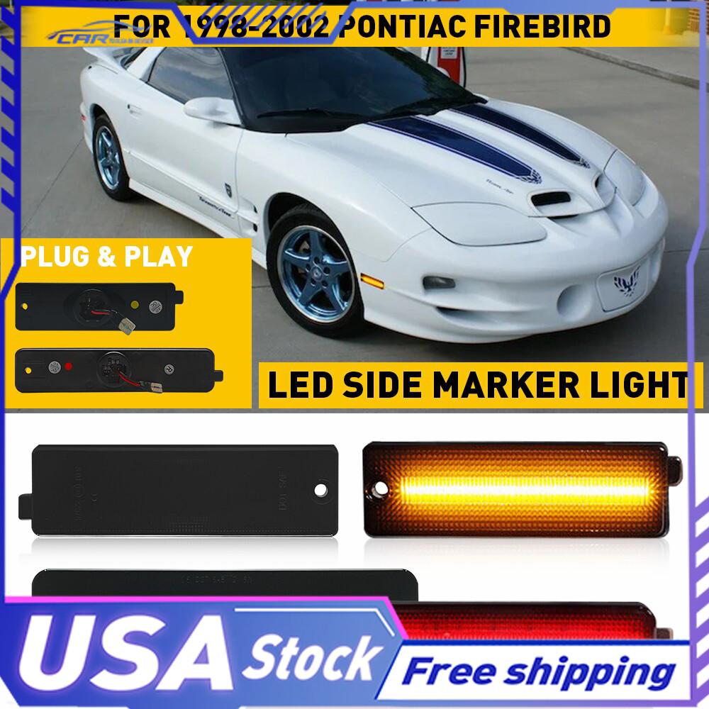 1998-2002 Pontiac Firebird Front Rear Smoked LED Bumper Marker Lenses