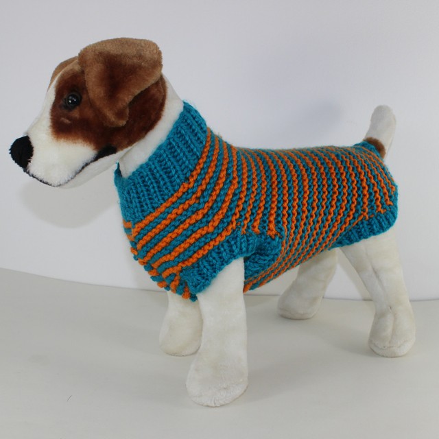 PRINTED INSTRUCTIONS CHUNKY STRIPE GARTER STITCH DOG COAT KNITTING