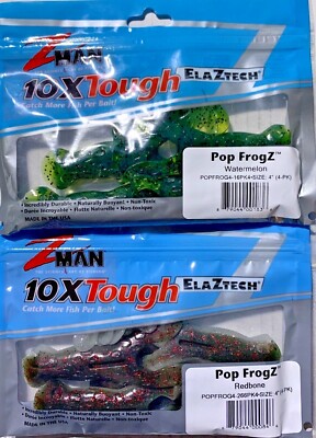 Z-Man Pop FrogZ  4''  4pk Soft Body Swimbait Creature Bait ZMan Choose