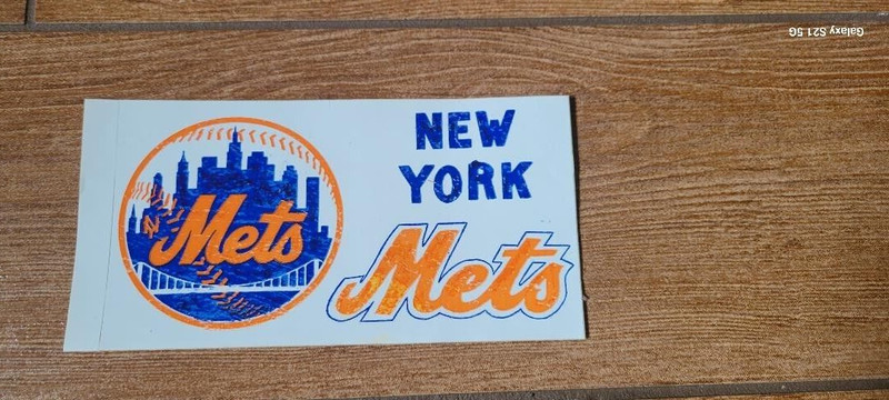 Vintage 1969 NY METS Sticker Decal-7 1/2" x 3 3/4"-SHEA STADIUM Souvenir Shop EX