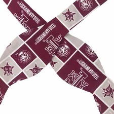 Texas A M University Bow Tie Gray Maroon Cotton Print Handcrafted Monica Maria