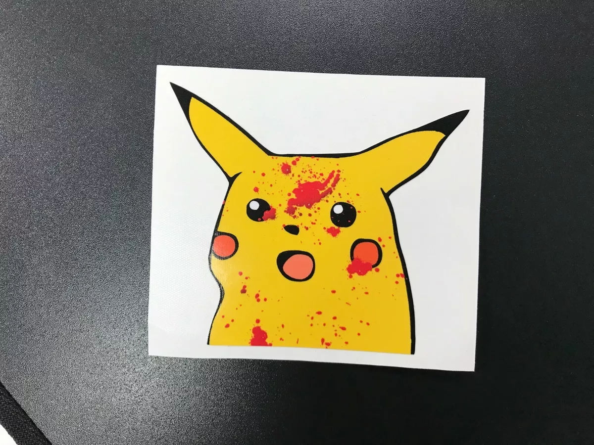 Surprised Pikachu Sticker Decal - Peeker Peeper Meme Cute Funny JDM Slap