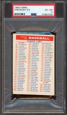 1956 Topps Baseball Checklist 2/4 PSA 4
