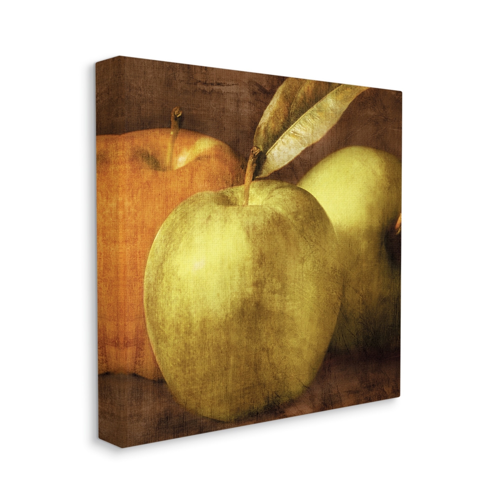 Stupell Rustic Distressed Green Apples Vintage Design Canvas