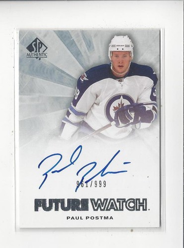 Paul Postma [Autograph] #267 2011 SP Authentic card