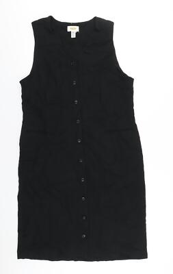 Talbots Damen schwarz Viskose A-Linie Größe 16 V-Ausschnitt Knopf