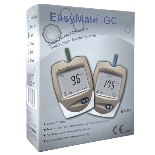 Cholesterol Test Kit - with strips - also for Glucose - EASYMATE - TGA 197422