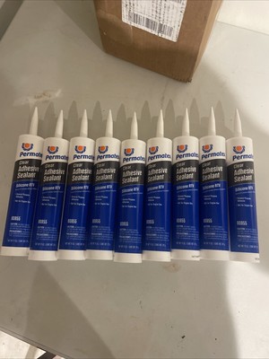 Permatex 80855 Clear Silicone RTV Adhesive Sealant 9 Tubes Total 99oz (9x11oz)