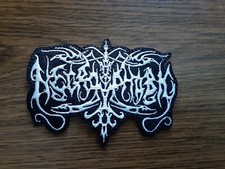 NECROPHOBIC,IRON ON WHITE EMBROIDERED PATCH