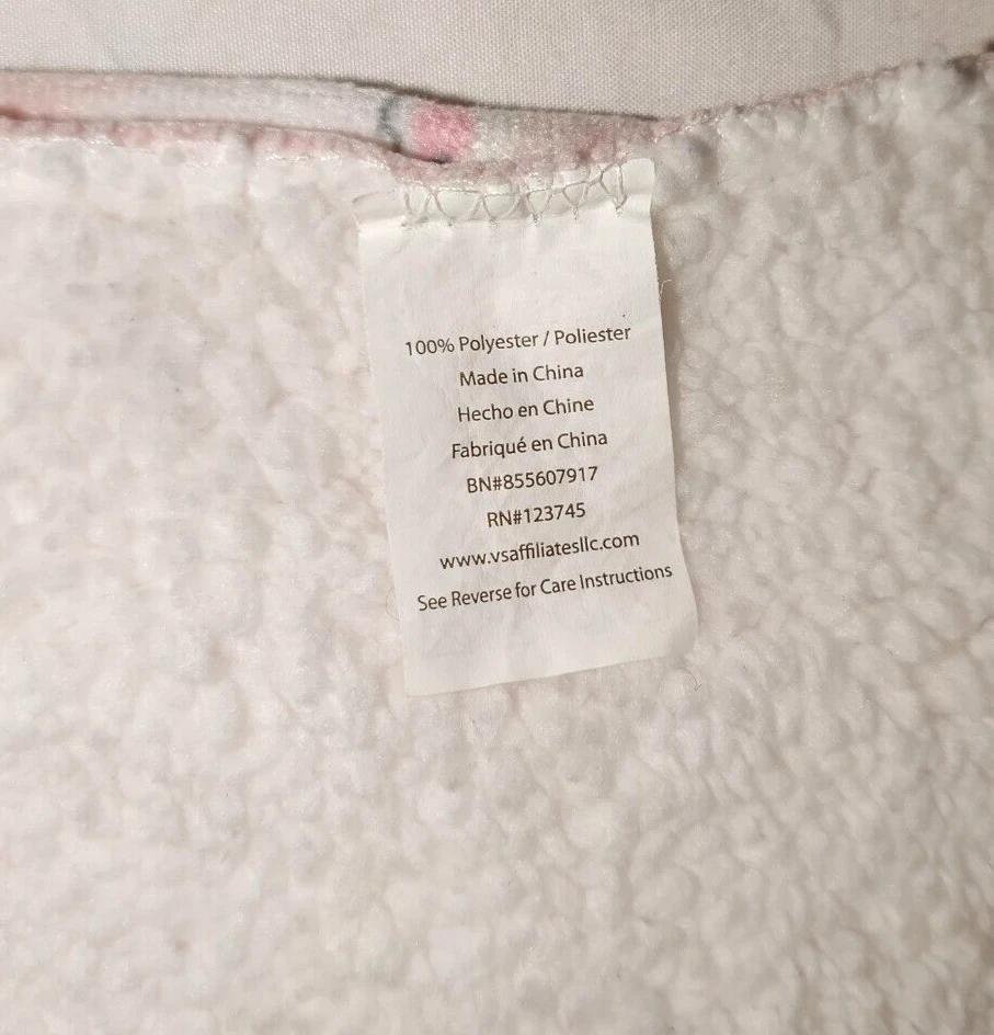 Snugly Baby Pink Bunny Blanket Plush Love Sherpa 123745 Soft White Gray Girl - Image 3 of 4