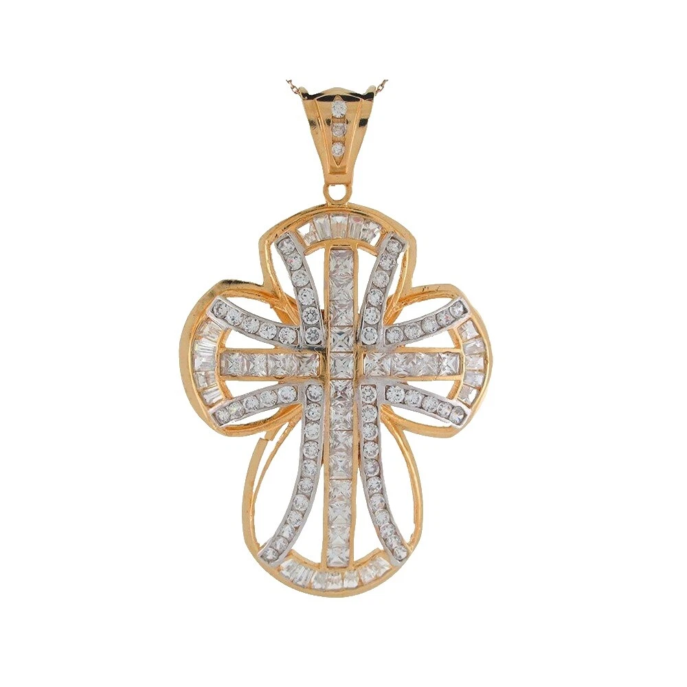 Oro Amarillo Blanco Collares y colgantes religiosa para hombres