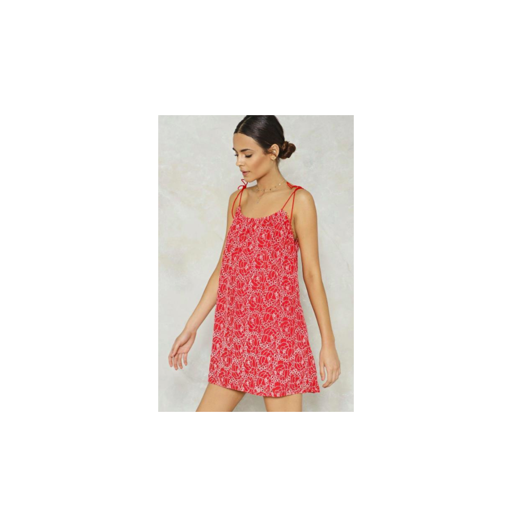 Nasty Gal Petal or Nothing Embroidered Mini Dress Red Size US 8 NWT
