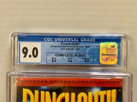 Punch-Out!! - NES - Nintendo - CIB - Calificaci&oacute;n CGC 9.0 - SoQ Ovalado - 1990 - 3 Tornillos