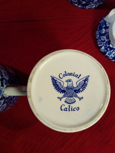 Colonial Calico Set 6-teilig Teekanne, Milchkännchen, Zucker & Becher - Blau & Weiß - Bild 4 von 4