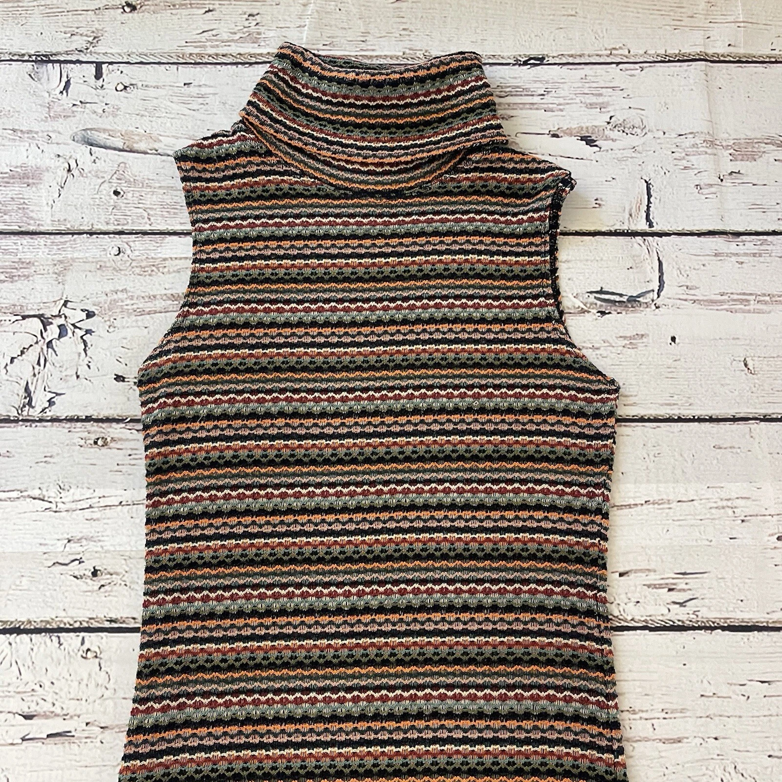 VETEMENTS Abito lungo in maglia multicolore Moda International taglia small donna girocollo