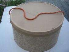 Vintage Don Fox Chicago Gold Orange Mixed Hat Empty Hat Box great decor