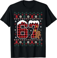 Funny 67 Christmas Pajamas Shirt Six Seven Meme Brainrot T-Shirt , UNISEX Tee