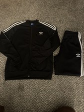 Adidas Originals Tracksuit Jacket  Pants Set Black White Boys Size EXTRA LARGE