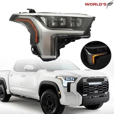 RH LED Headlight For Toyota Tundra 2022-2023 Black w/o Auto Leveling Right Side