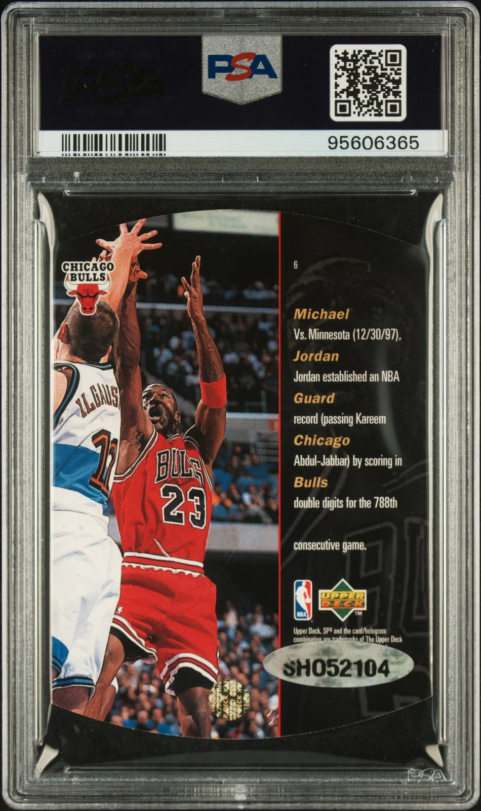 1997 SPX Michael Jordan #6 UDA Buyback Sticker PSA 6 Auto 8 Autograph view 2