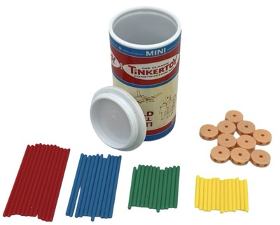 Tinker Toy Miniature Classic Set By Hasbro Plastic Construction Pieces Preowned