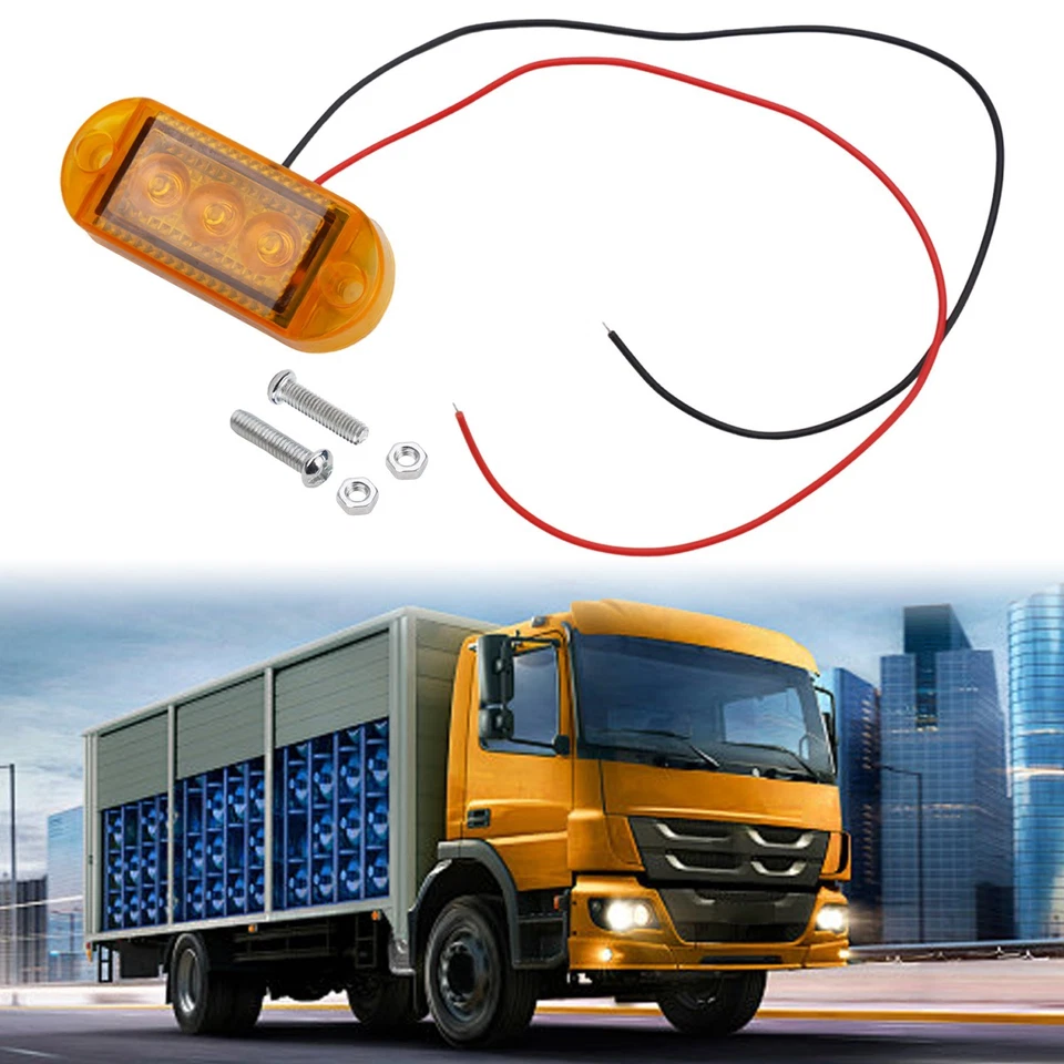 LED Clearance Light Side Marker Truck Trailer Lorry-Lamp Red White 12V 24V - Image 3 of 4