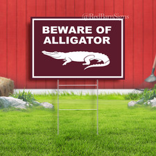 BEWARE OF ALLIGATOR DANGER PARK CAMPING Indoor Outdoor Yard Sign with metal