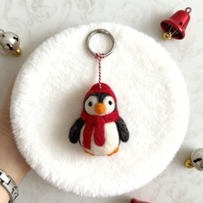 6cm Penguin Lovely Nepal Wool Felt Animal Key Ring Bag Pendant Decoration