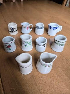 GROUP NO 1 Vintage Mini Restaurant Creamers Syrup Pitchers Lot of 10
