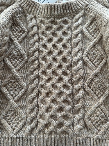 Baby Gap Tan Cable Knit Sweater Baby 12-18 Month NEW Preppy - Picture 5 of 5