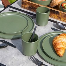 BO-CAMP Melamin Campinggeschirr Set Patom Reise Essgeschirr Teller Becher 16tlg – Bild 5