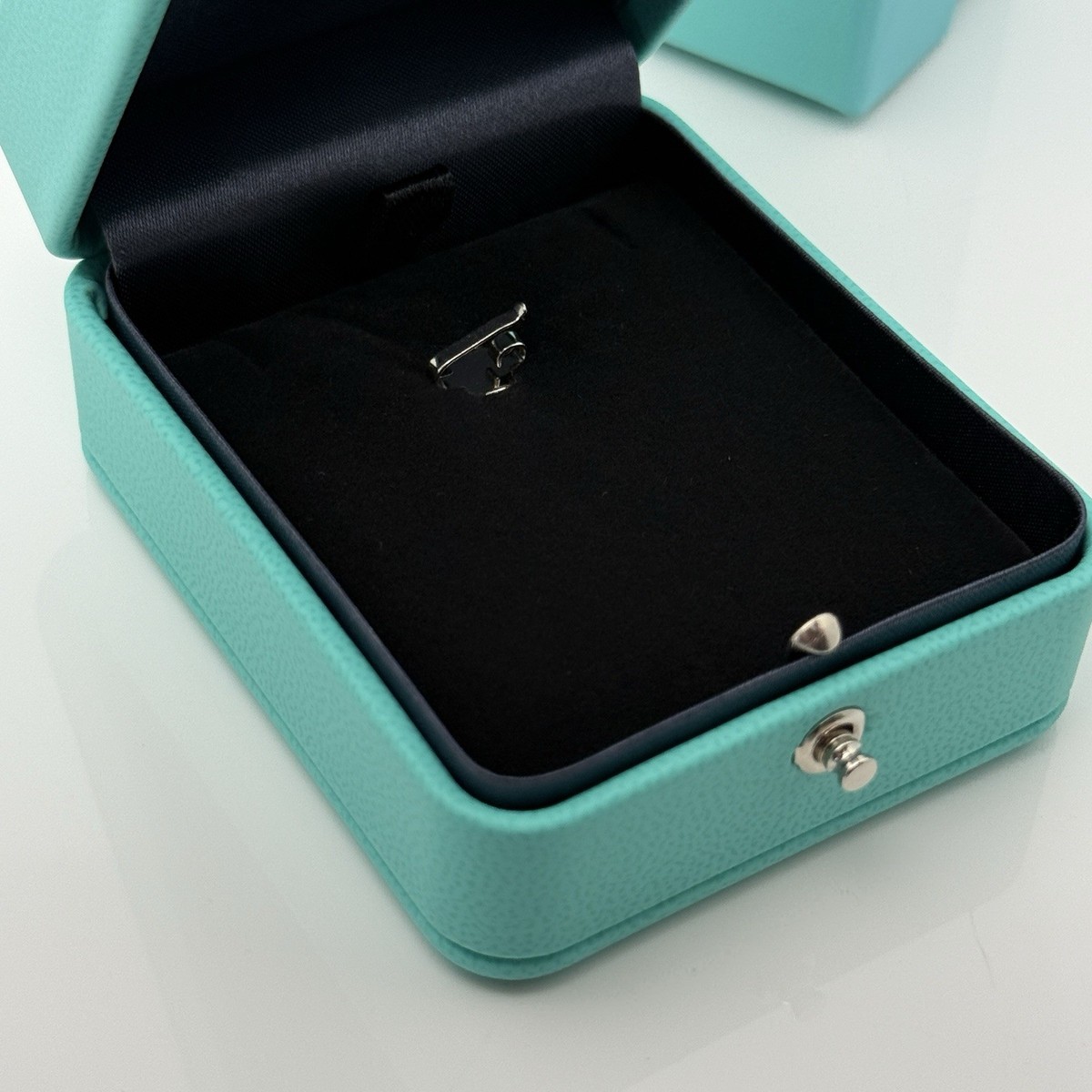 Tiffany & Co Necklace Storage Presentation Gift Box Blue Leather
