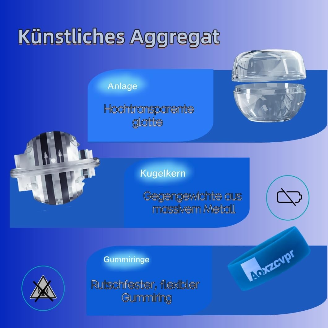 Gyro Power Torque Ball Wrist Exerciser - Auto Start Spinner with LED - Streng...