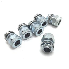Lot of 6 Cord Grip Cable Gland, 3-Cable Plug, 5mm Diameter Cable Holes, 1/2" NPT