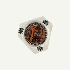 Handmade Vintage Ceramic Ashtray Grec Warriors Pattern Made in Greece