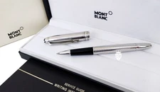 Montblanc Meisterstuck Solitaire Full Silver Barley Rollerball Pen - Refurbished
